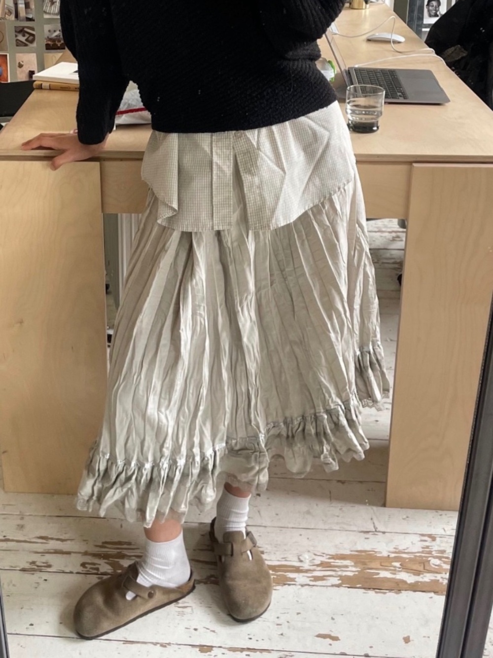 Gray Midi Skirt